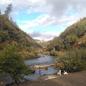 Gorgeous views of the river from the outdoor kitchen area. Paradise!