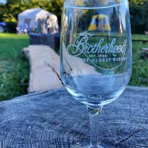 Campsite after stop at brotherhood winery