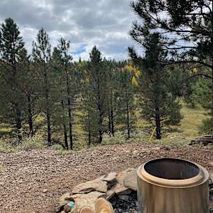 Campsite 2. Fire rings were well made but we always bring the Solo Stove.