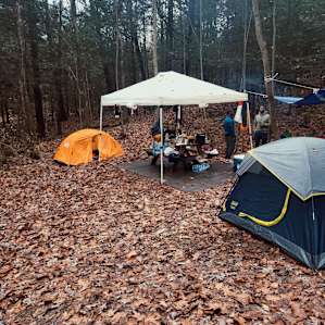 It rained the first 18 hours. We set up tarps and the canopy.
