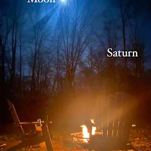 The moon & Jupiter traveled together. The backyard is perfect for stargazing - open and dark. Beautiful!