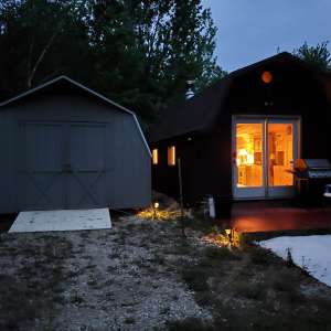 Secluded cabin with generator