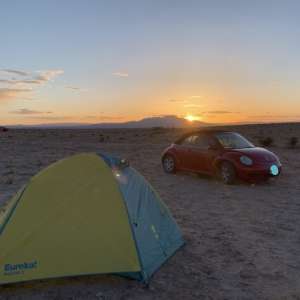 Desert Camping with Mountain Views
