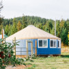 Big Blue Yurt on a Sheep Farm