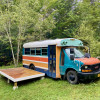 Bus and A-frame Glamping
