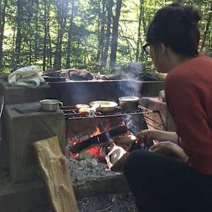 Breakfast on the fire.