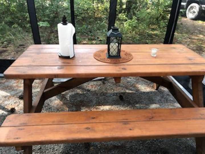 Waterfront Schroon River Twin Cabins Hipcamp in Warrensburg, New York