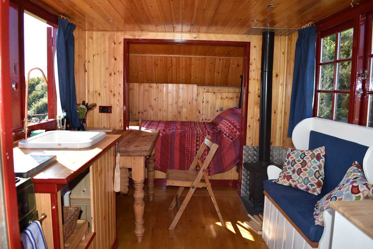 Cosy accommodation in old Bedford army lorry