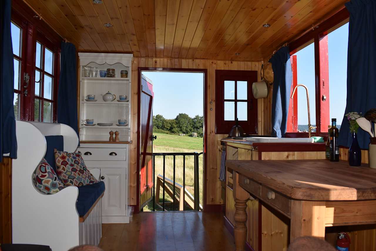 Cosy accommodation in old Bedford army lorry
