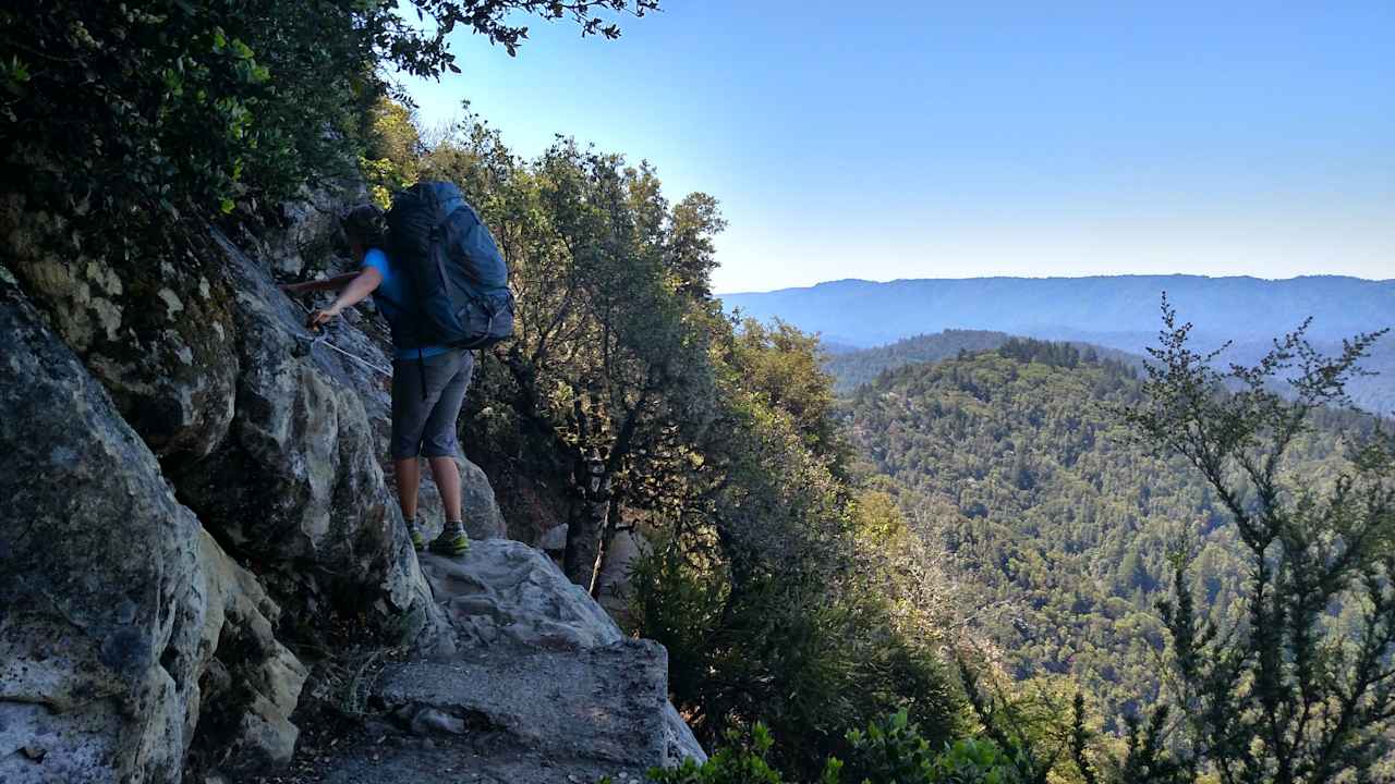 On the Saratoga Gap Trail returning from the Castle Rock Trail Camp
