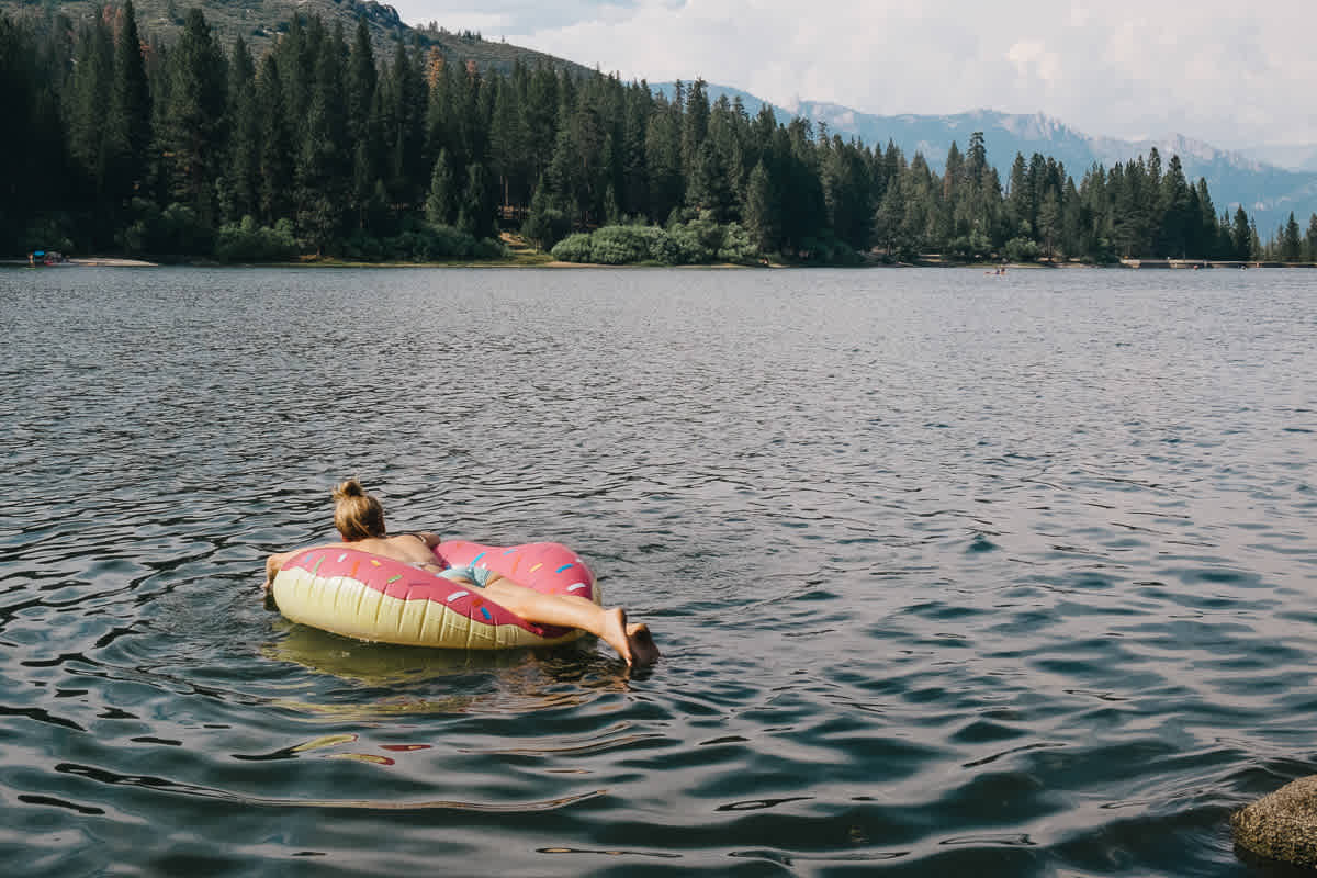 Hume Lake sits between the 2 sections of Kings Canyon National Park. While crowded around the entrance and main beach (there’s a sleep-away camp here), drive just beyond the camp mess-hall for easy parking and hiking paths down to the water’s edge.