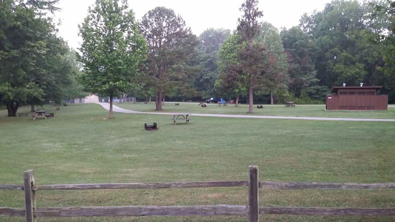 Clean inviting campgrounds at Paynetown SRA on Monroe Lake. There are Modern toilets/showerhouse nearby.