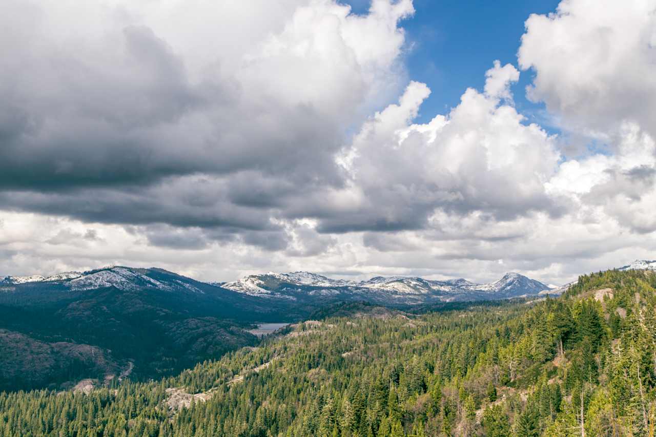 A view of beautiful Emigrant Gap in the Sierra Nevadas, just west of Donner Pass. You'll see this just before you turn off for the cabin.