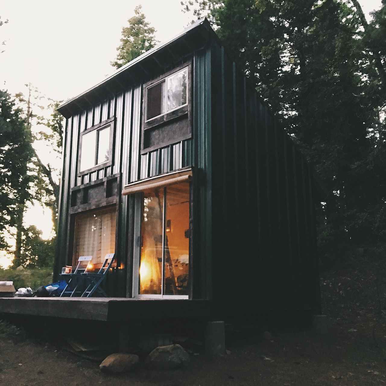 Cabin at dusk