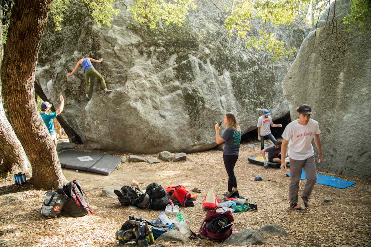 Bouldering right beside Camp 4.
