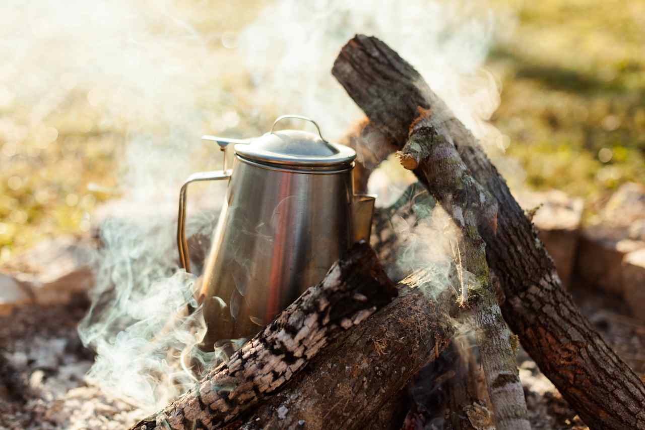 Making coffee over the fire