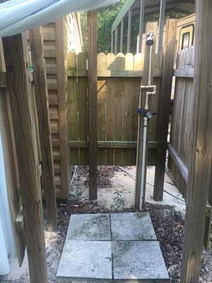 Outdoor shower available