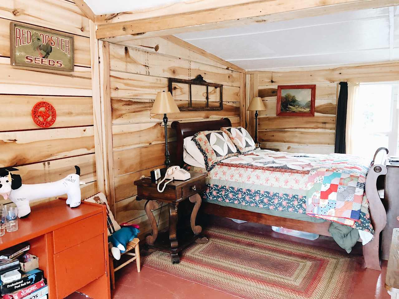 Comfy bed with cozy quilts and fresh linens. 