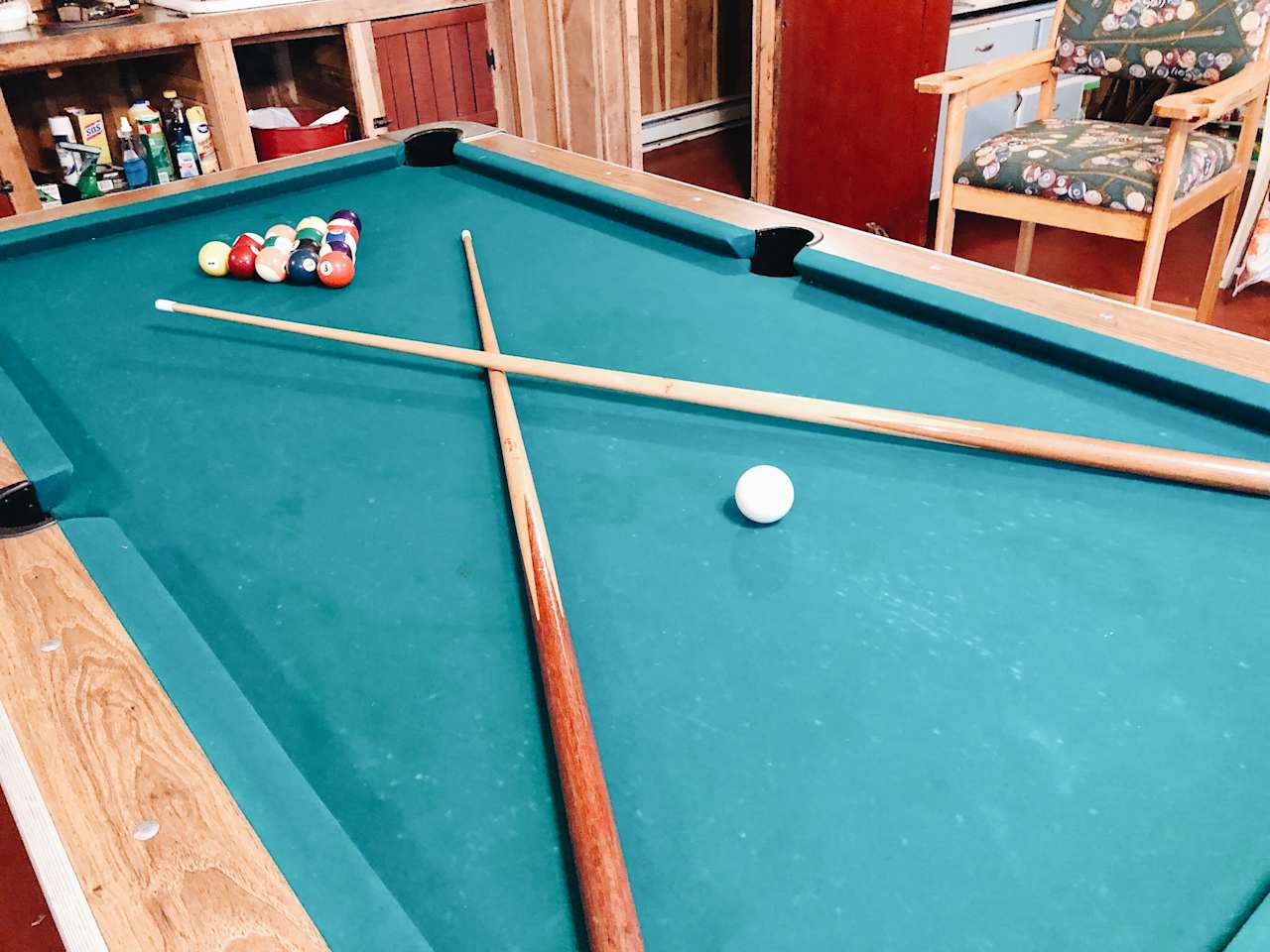 Pool table in the cabin made our stay so fun! 
