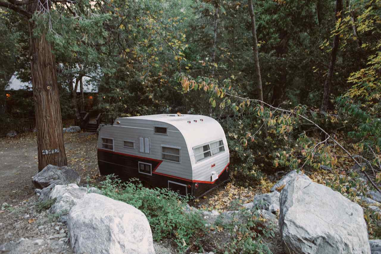 As you're coming in, you can see the trailer tucked into a nook - very private