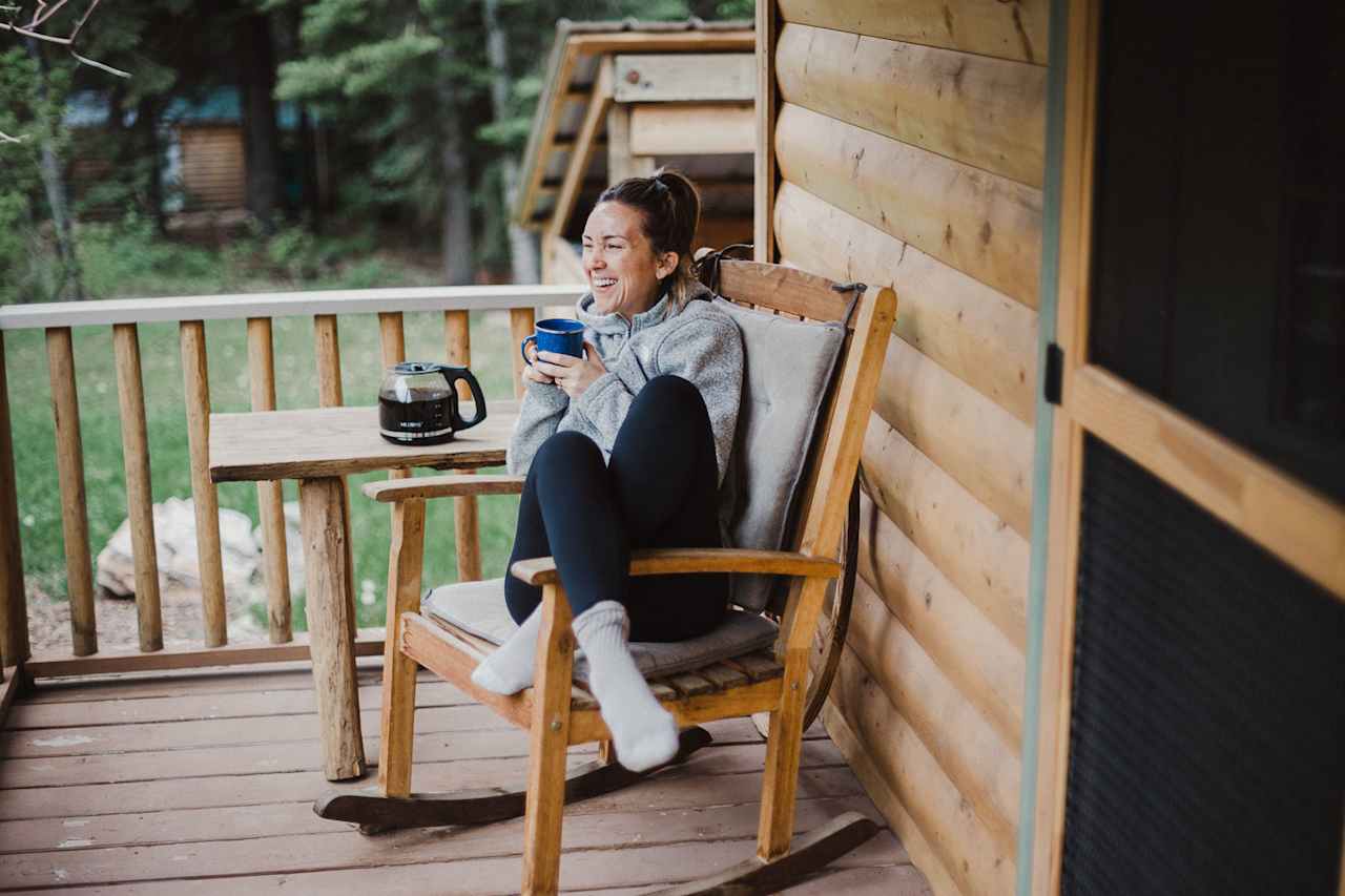 This rocking chair was the sweetest way to enjoy the sounds of nature--literally all we could hear!