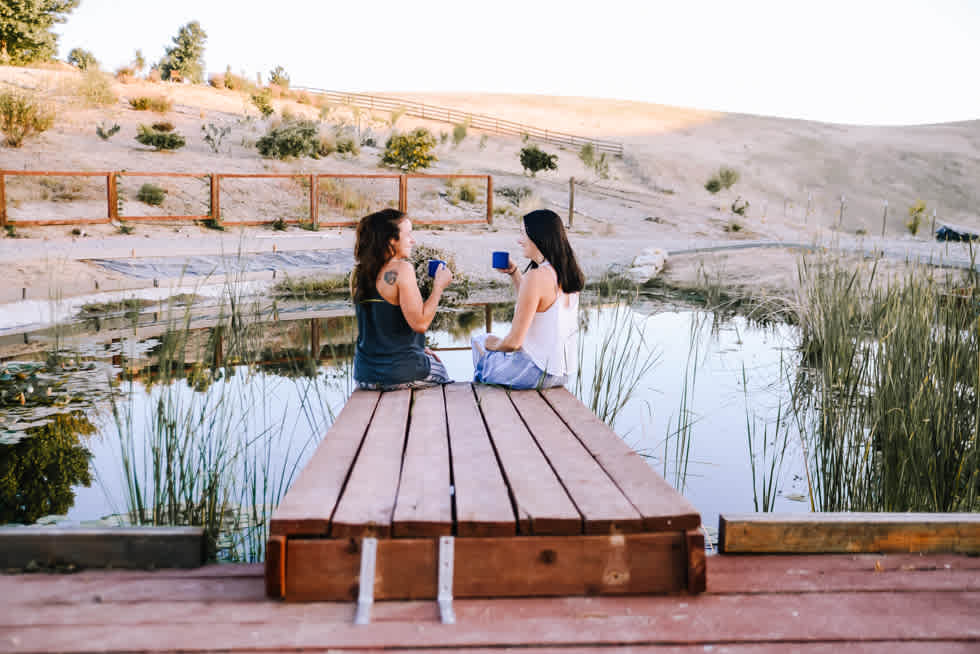 Sunrise coffee on the dock