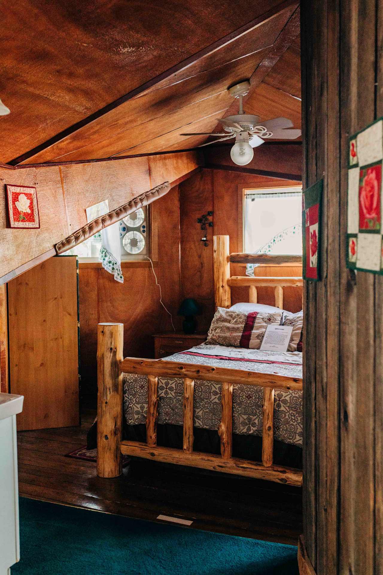 Log bed and a comfy mattress were the perfect touch.