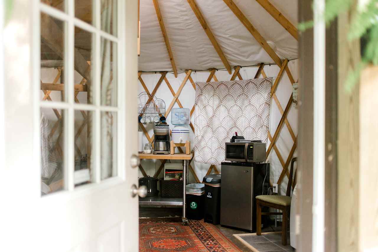 Looking in towards the kitchen space.