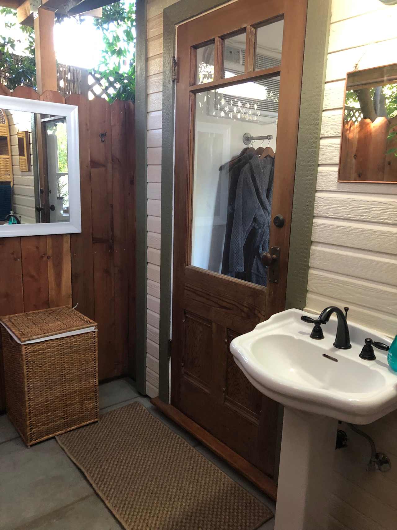 Door between the cottage and bath.