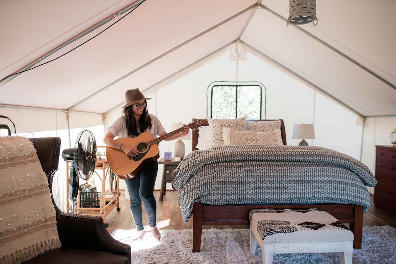 The tent is nicer than most hotels I've stayed at...