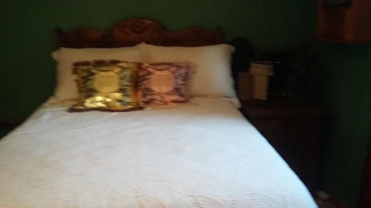 The antique full sized bed insures some serious snuggles