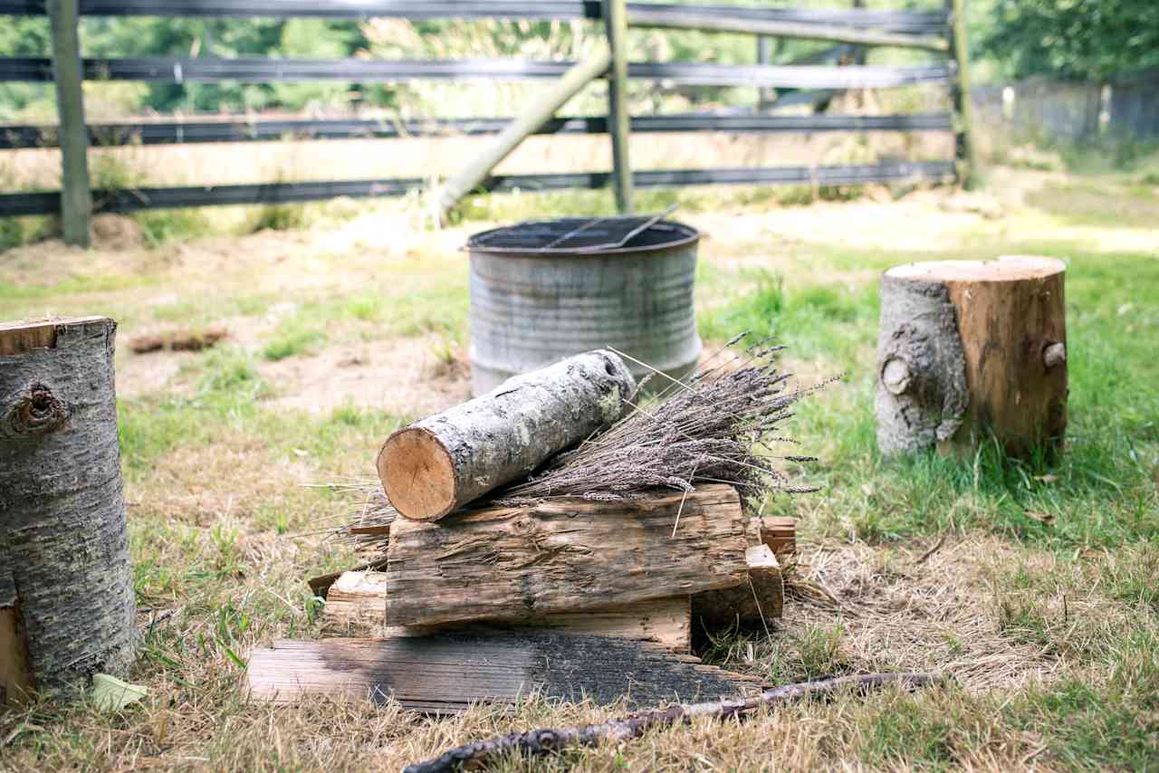 The campsites are all stocked with firewood and last year's lavender to use as kindling