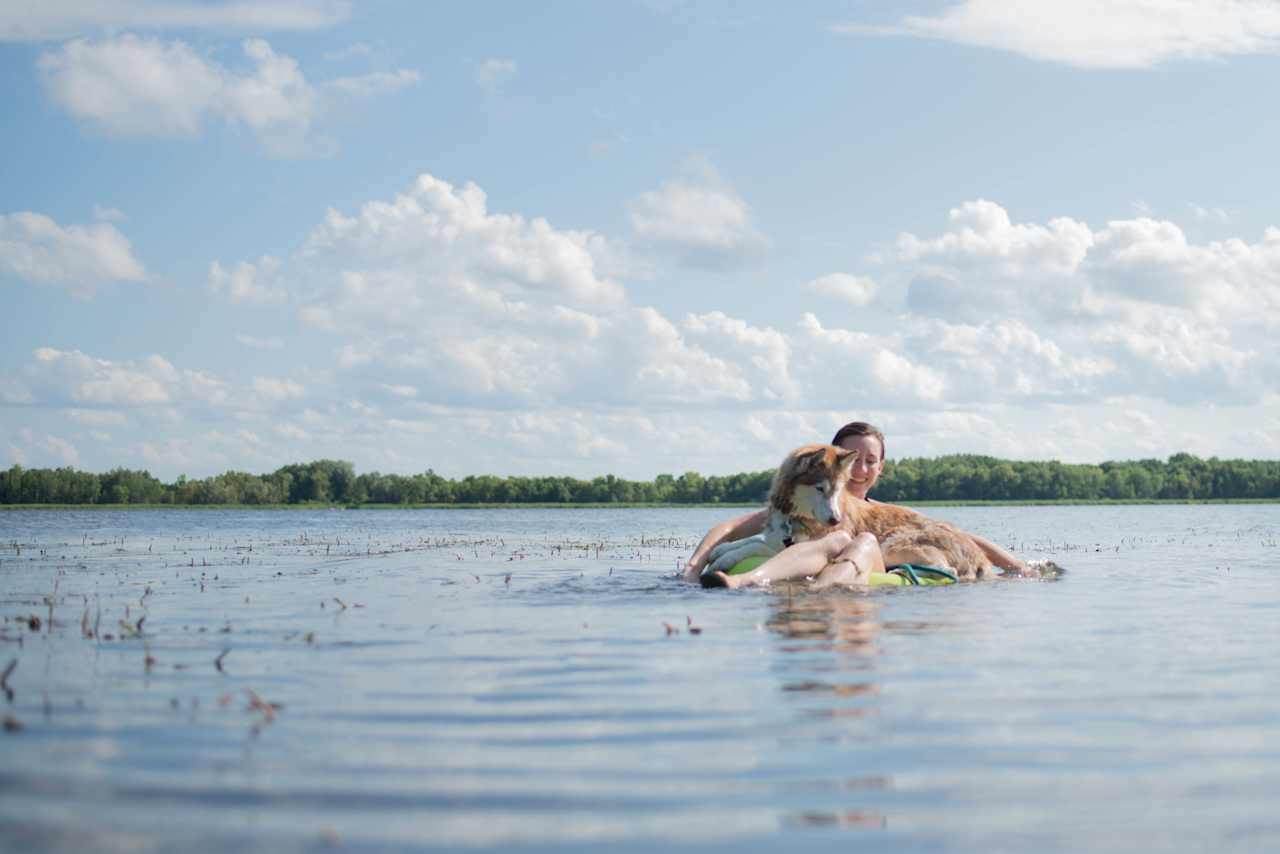 The lake was a perfect mid-day cooldown spot