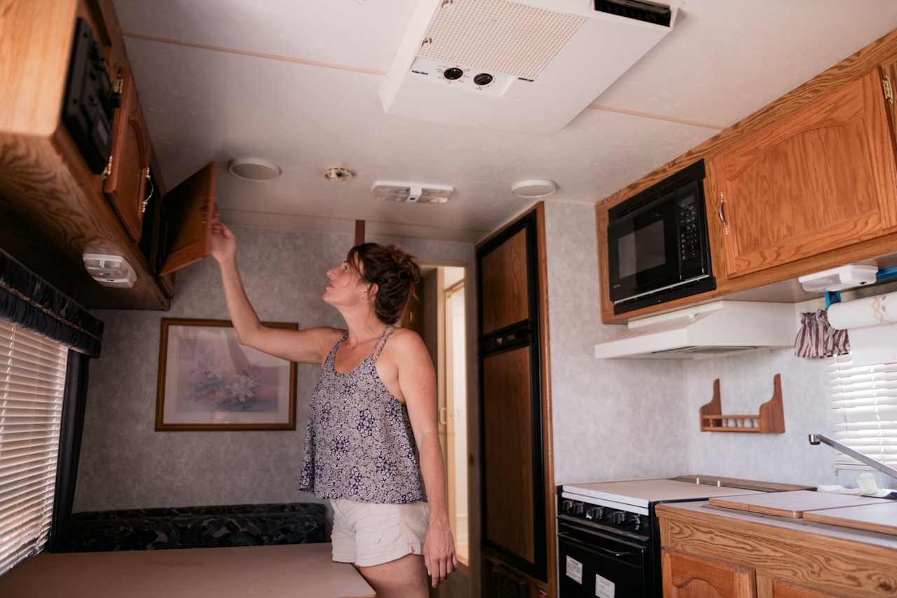 Inside the RV, very clean. 