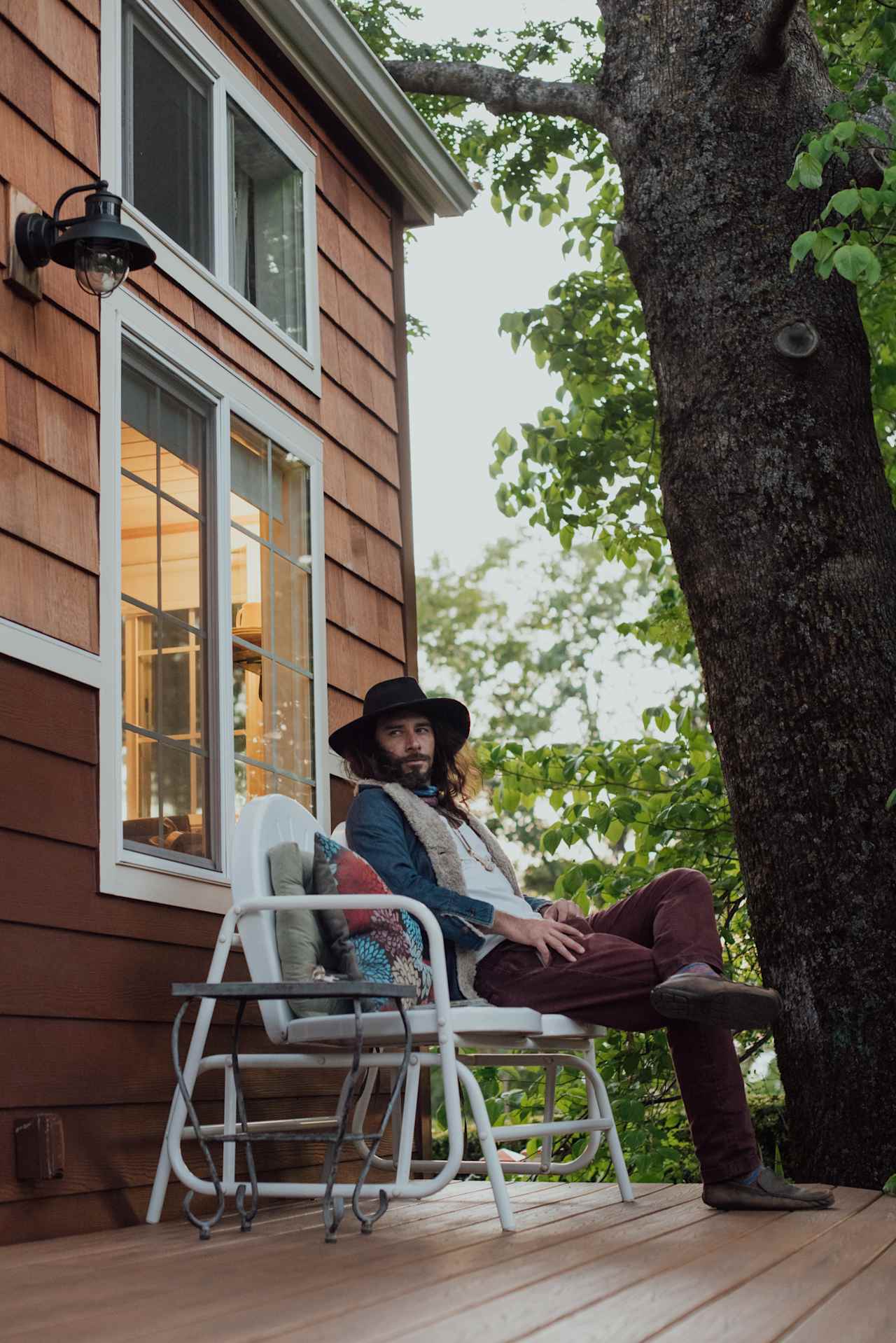 Hanging out on the front porch in the evening. 
