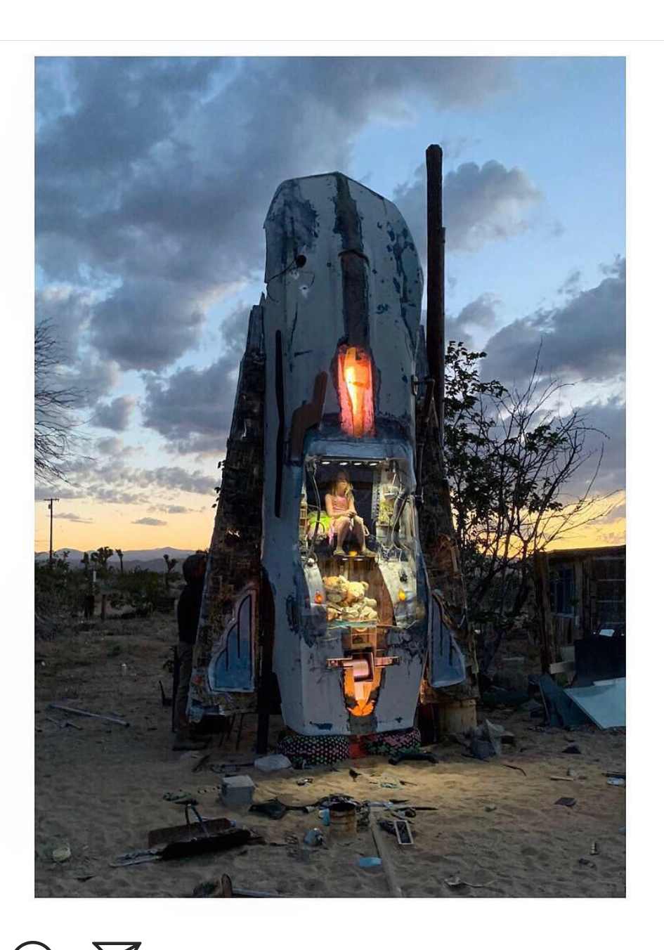 Spaceship made in the junkyard/art lot. 