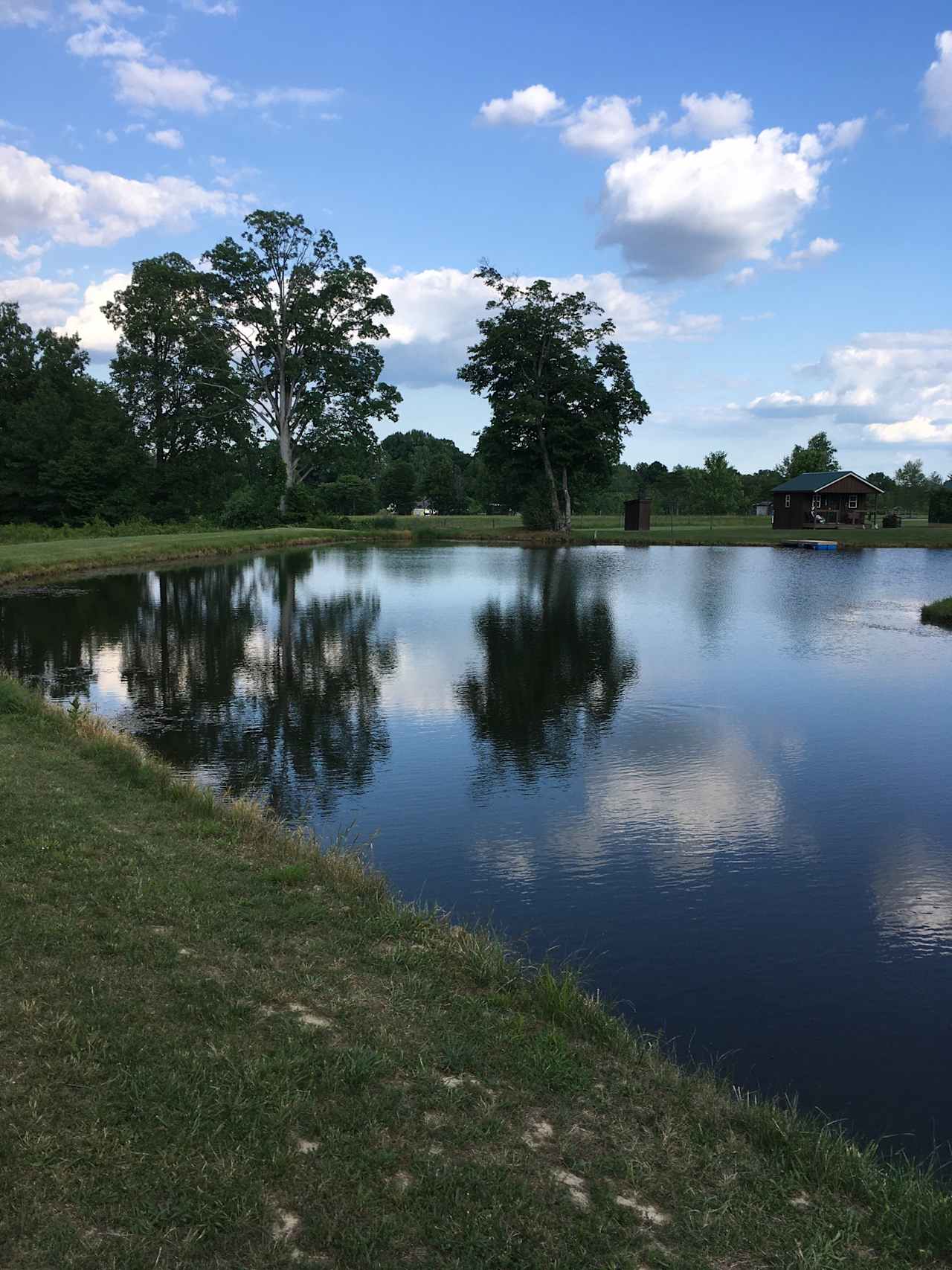 Lake with cabin 