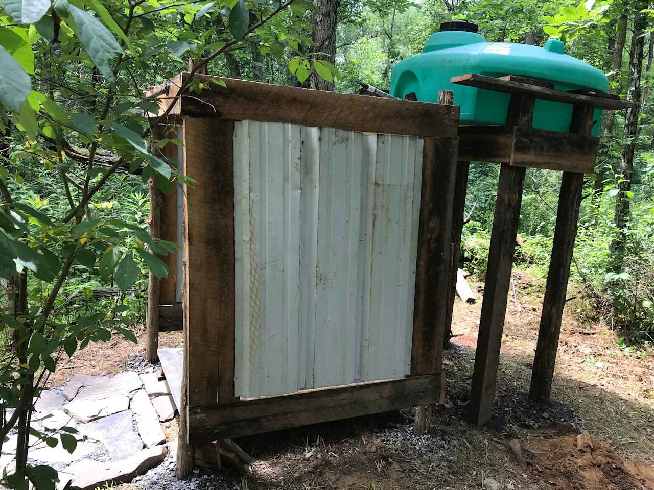 Camp shower.