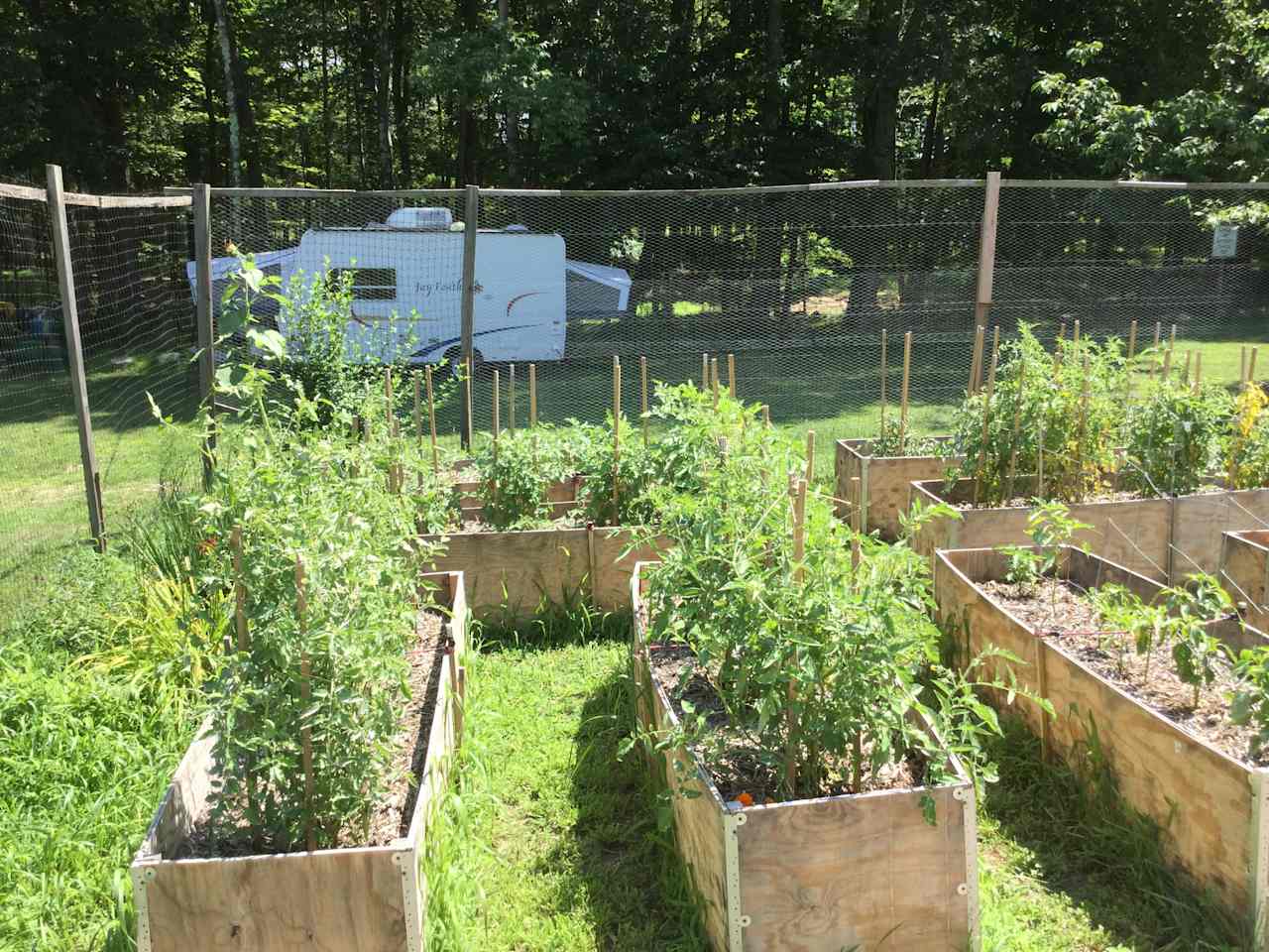 From the garden looking at previous camper
