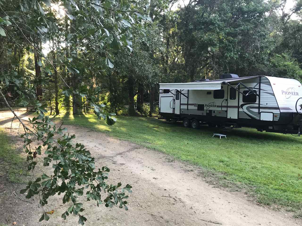 Shaded Site #1. Picture taken from driveway which provides access to Host's private residence.