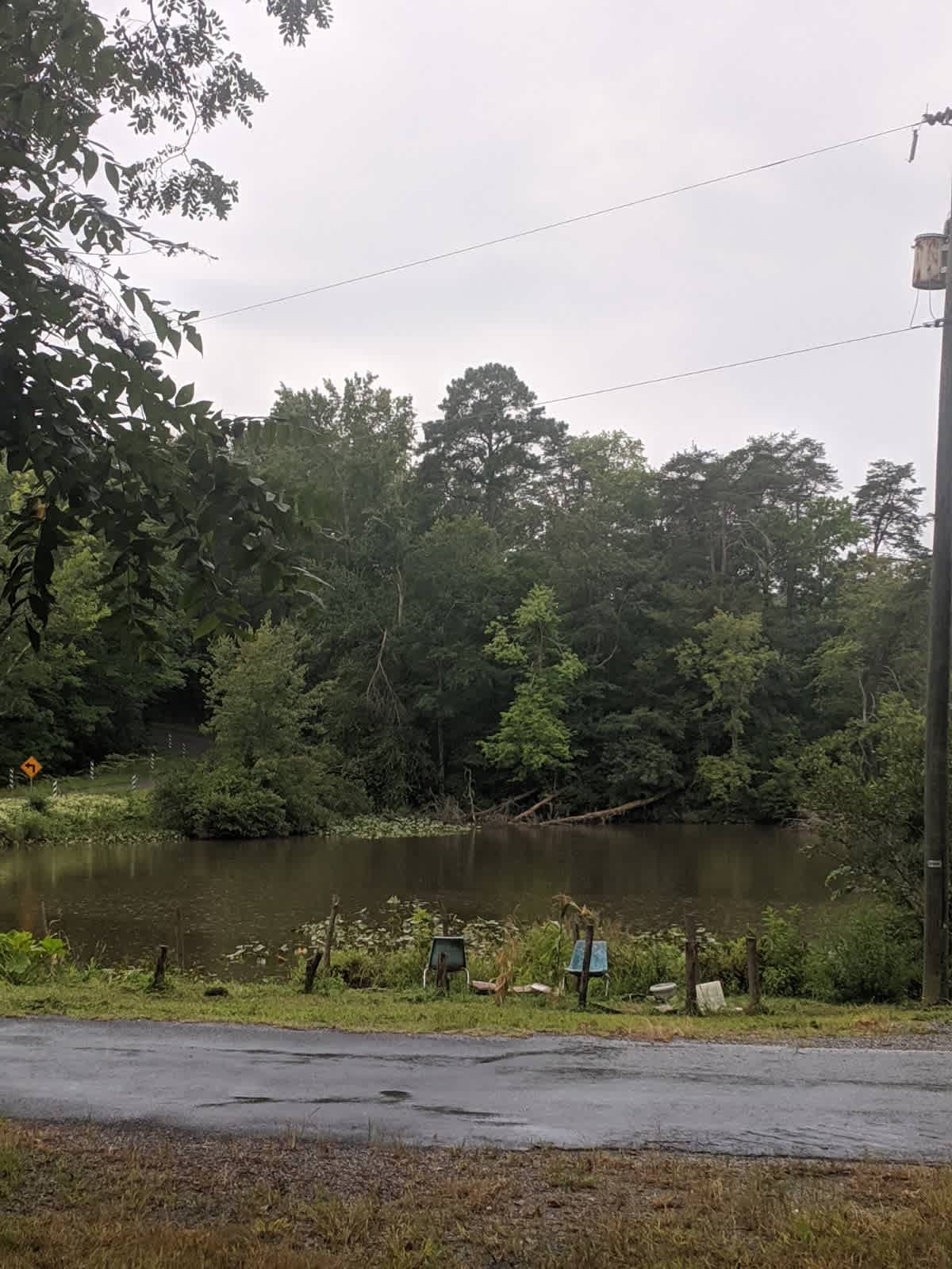 Fishing and Gardening area by pond