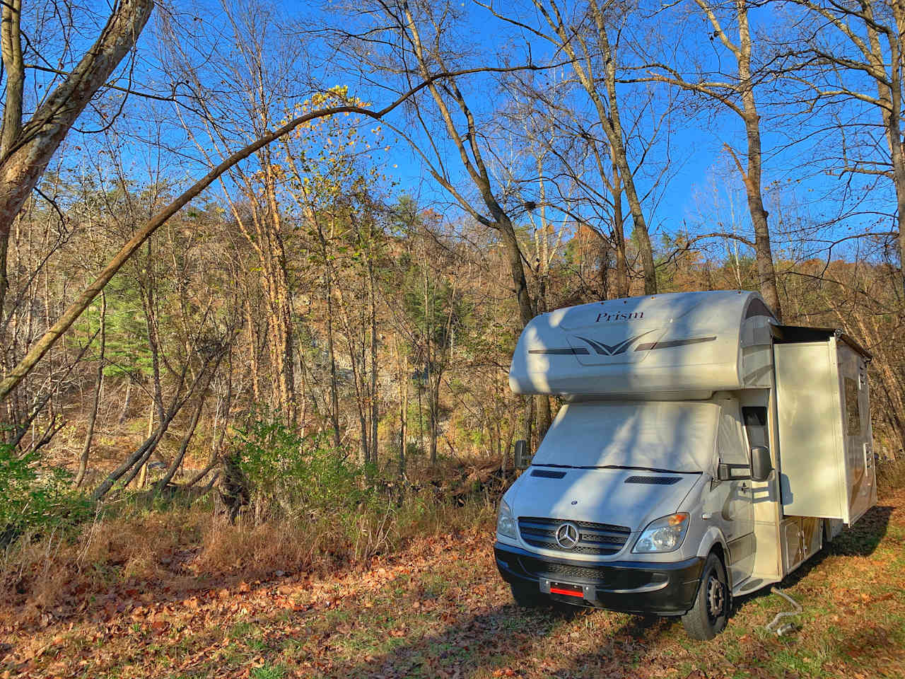 My 25' RV setup on the northern side of the South SIte.