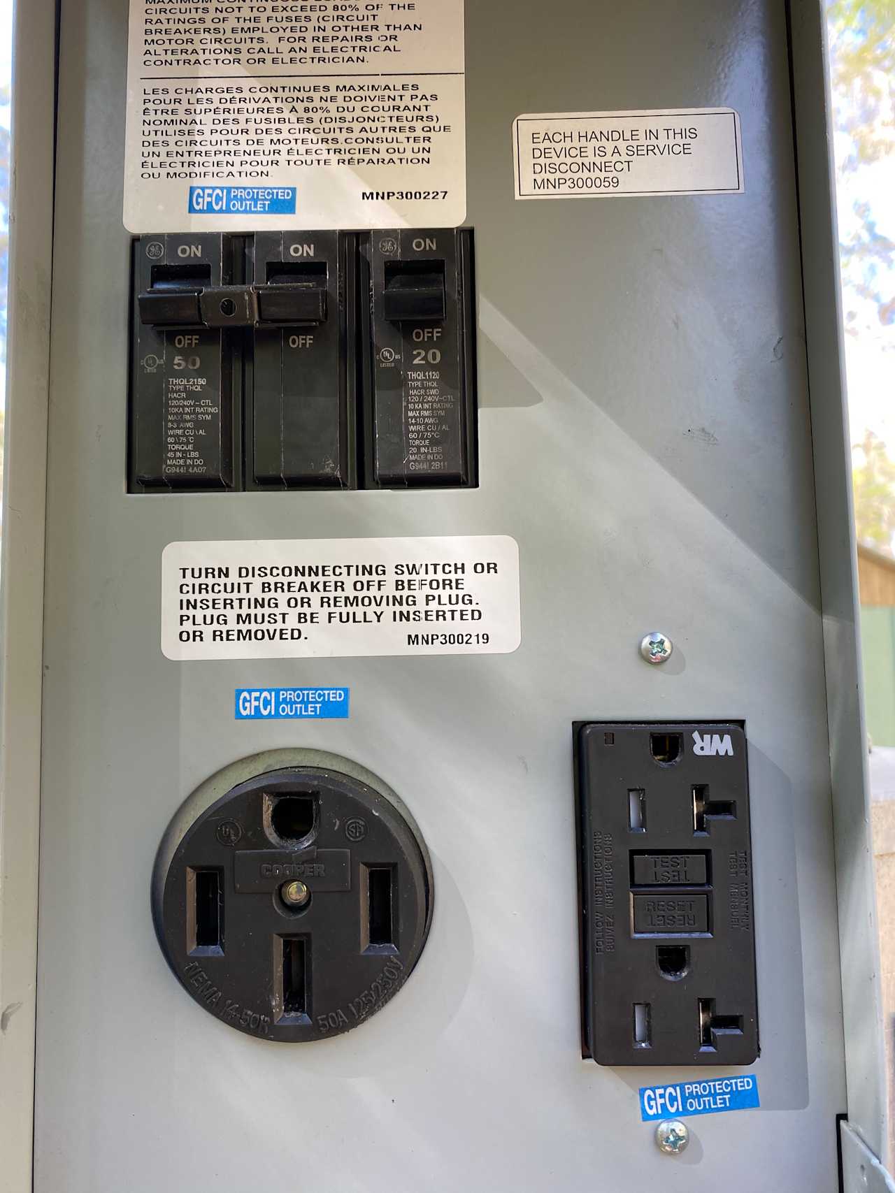 50 AMP service.