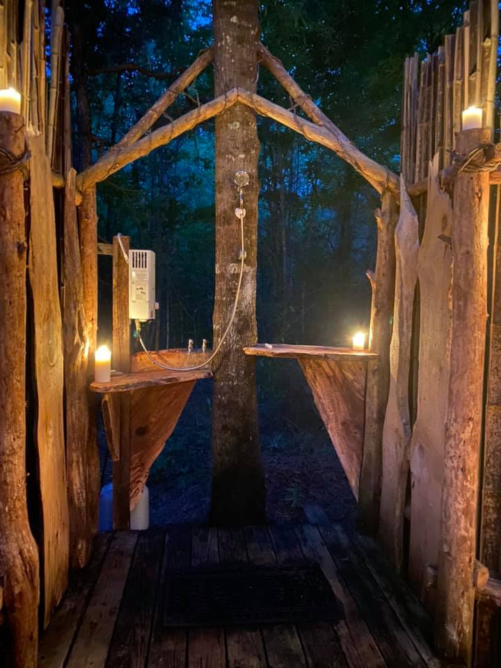 Inside the community shower