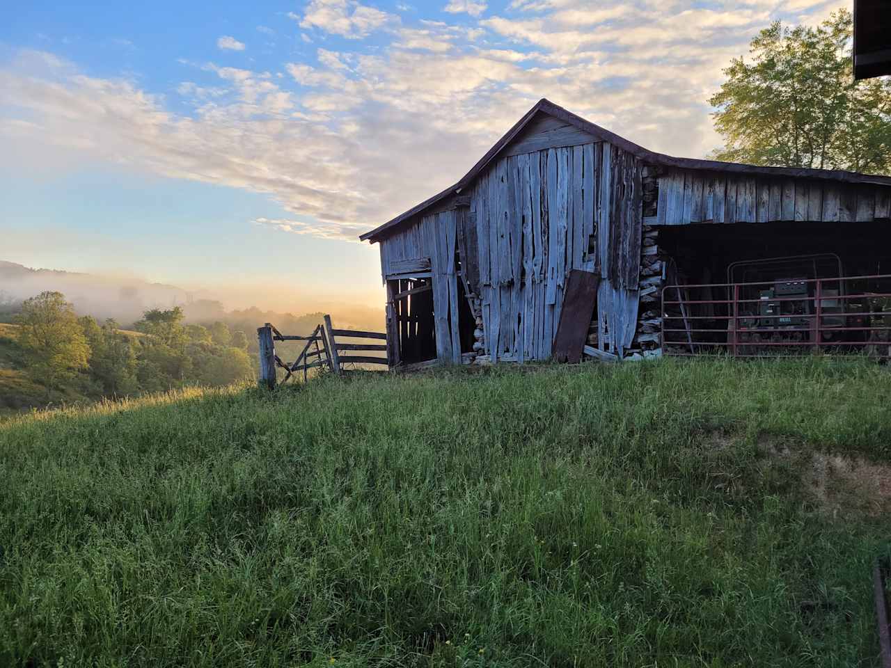 Early morning fog off the river. 