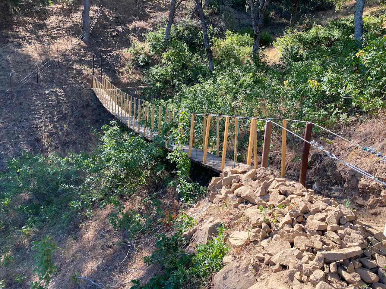 Walking suspension bridge