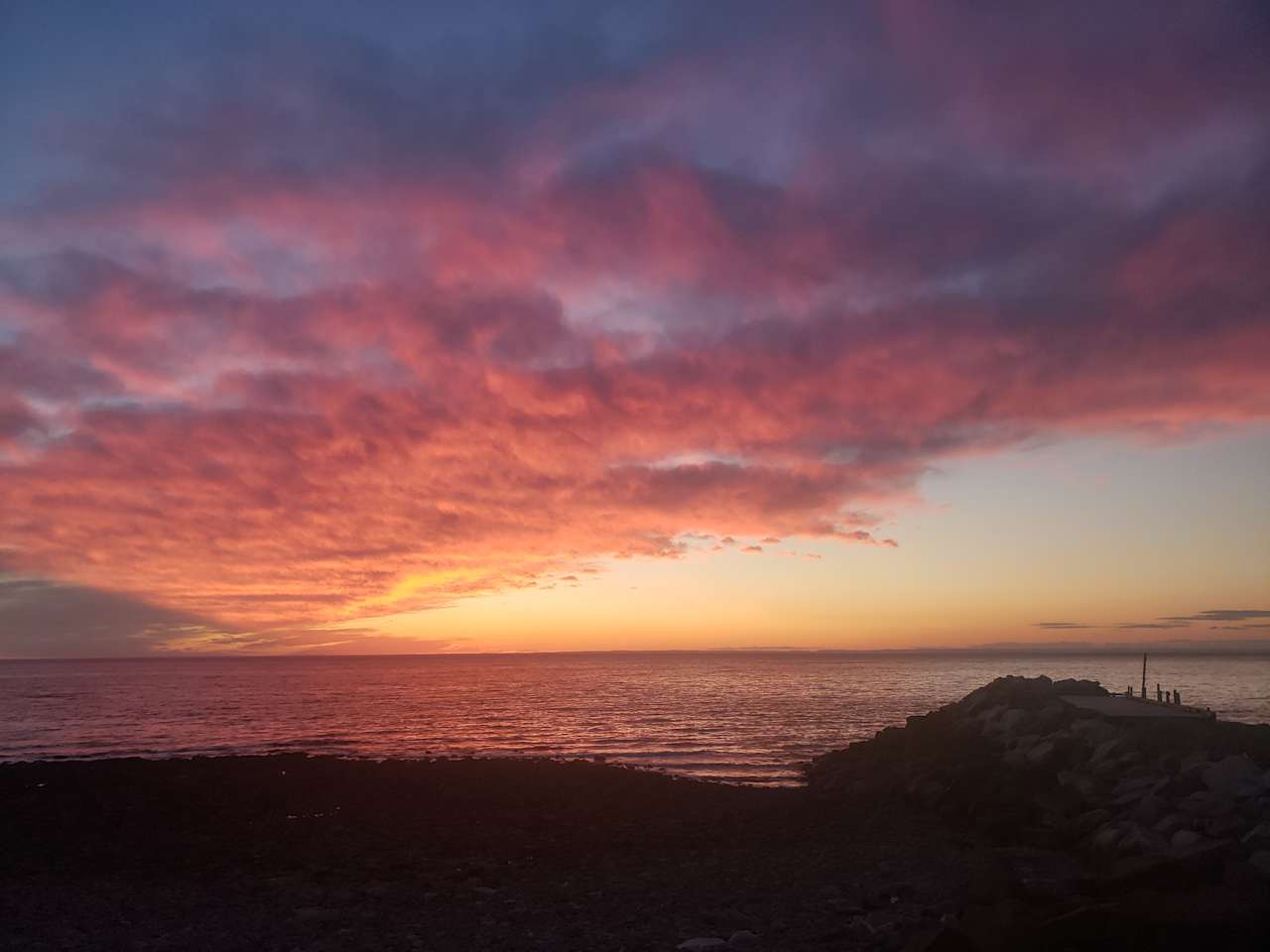 Sunset at the Port George Warf where you can also take in Seal watching! 5 min drive from campsite