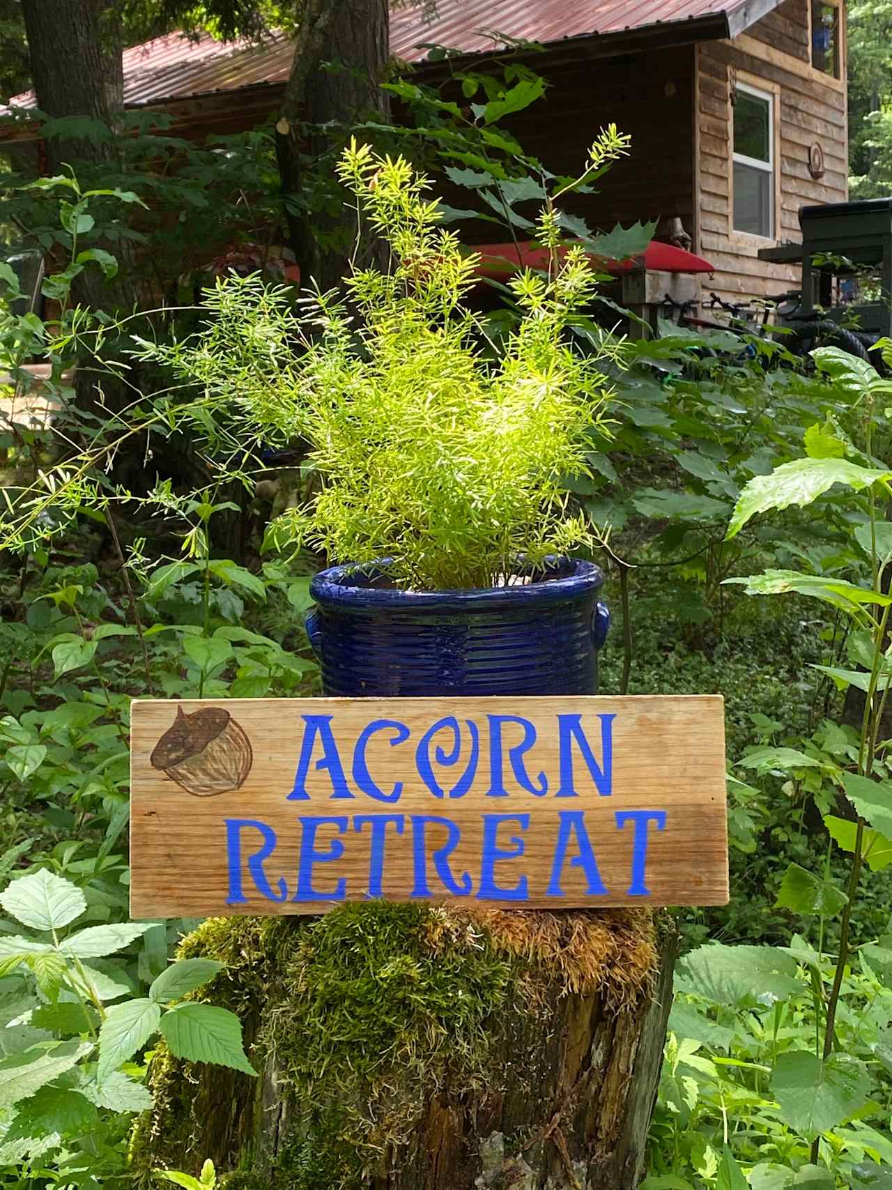 Summer at Acorn Retreat with Hot Tub.