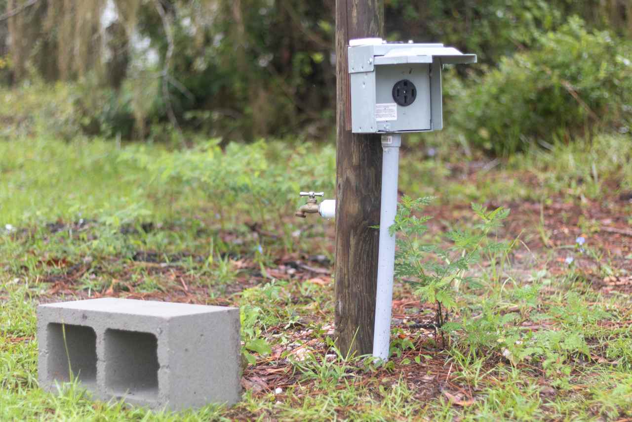 Electrical outlets and water at each site
