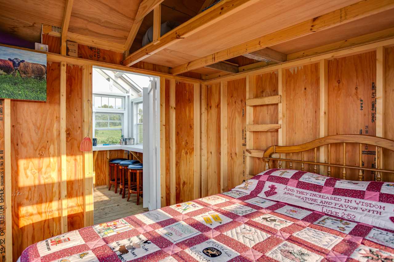Looking from the bedroom into the kitchen